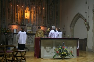 During the Te Deum after Mass