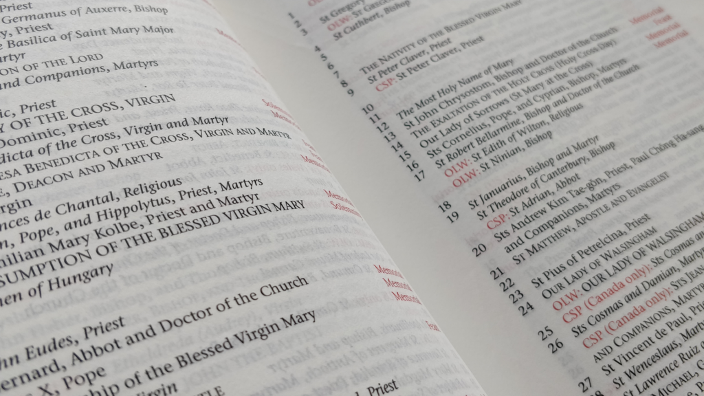 Calendar in Divine Worship: The Missal