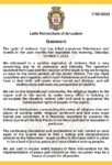 The Statement from the Latin Patriarchate of Jerusalem