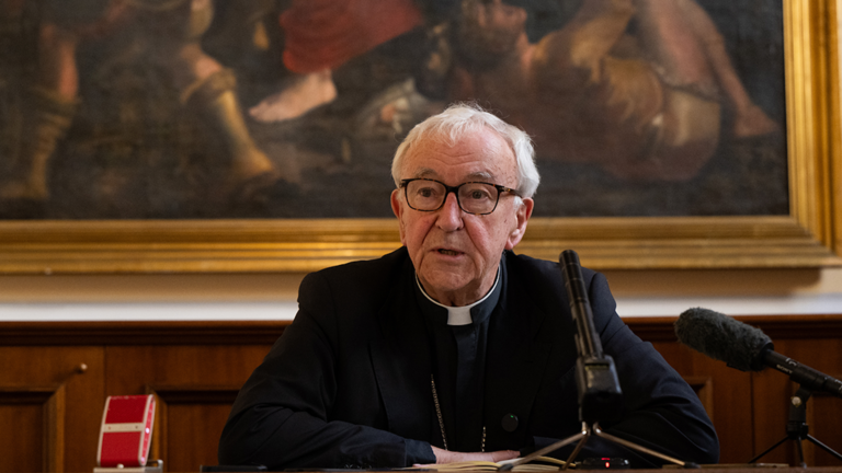 Cardinal Nichols at the press conference